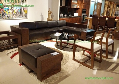 Ghế sofa gỗ óc chó ms 19