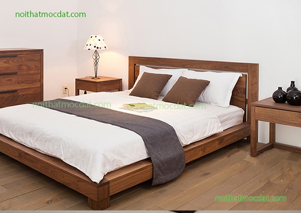 Giường ngủ gỗ óc chó ms 32